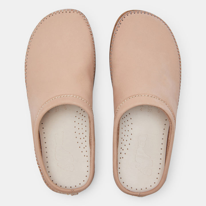 Floyd Nubuck Hand Stitched Mule - Nude Pink - Frontiers Woman